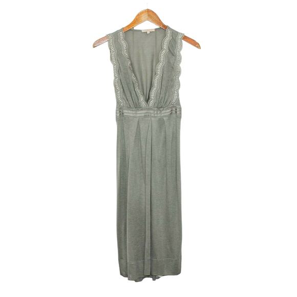 SANDRO V-neck Empire Dress Sleeveless Pale Green Size 3 - Picture 8 of 10